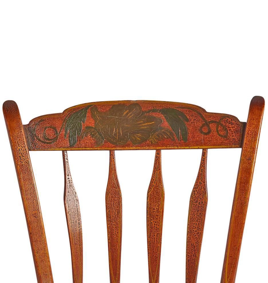 Set of Five Pennsylvania Painted Windsor Chairs, circa 1850s In Good Condition In Portland, OR