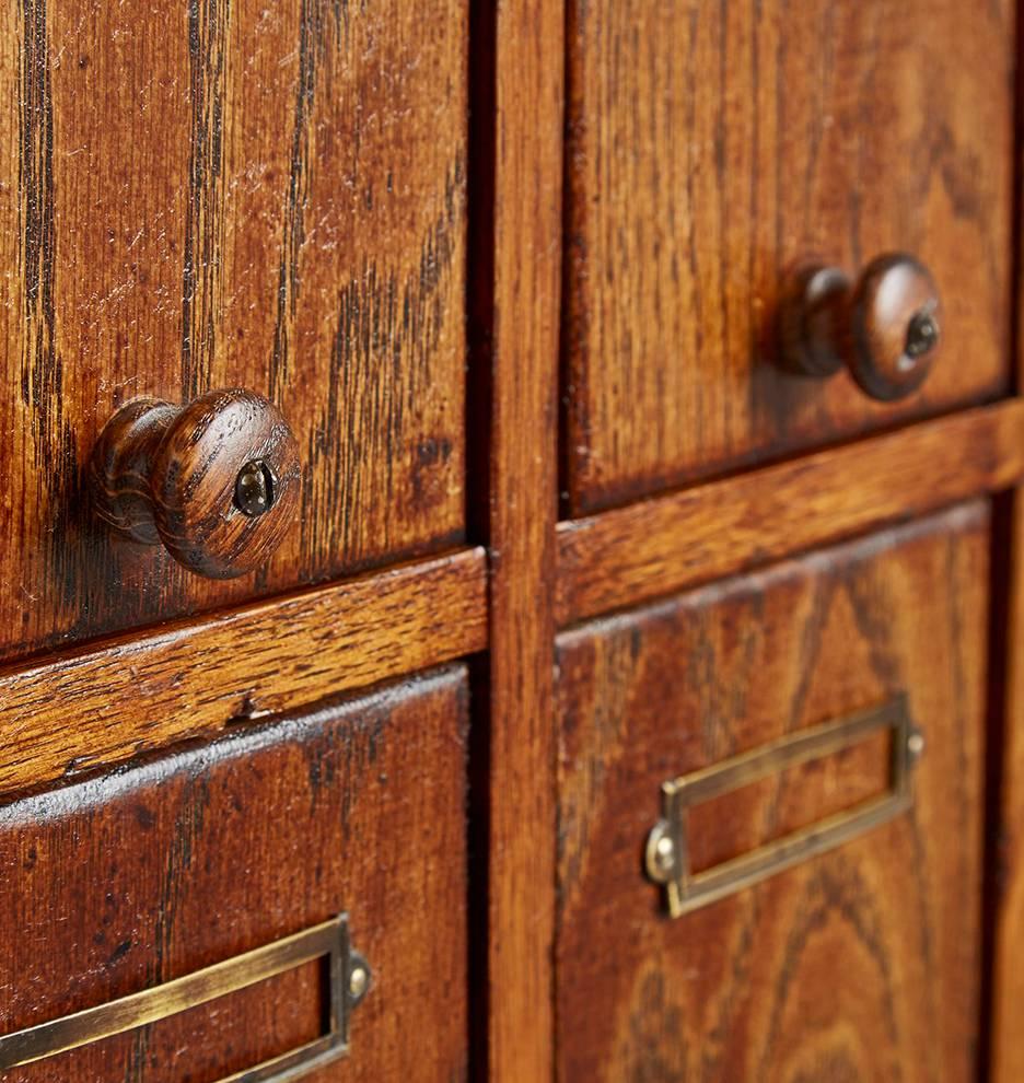 Solid Oak J.D. Warren Filing Cabinet with 21 Lift Drawers, circa 1920 2