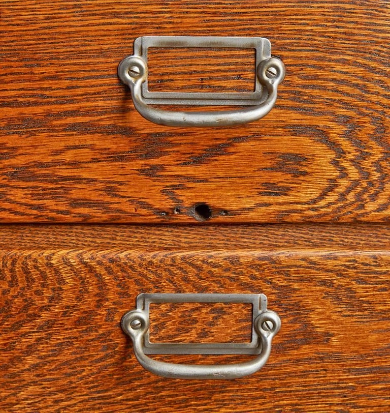 15Drawer Oak Filing on Casters, circa 1930s For Sale at 1stDibs