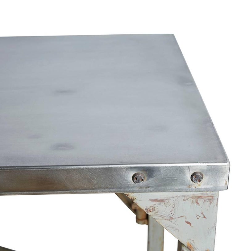 Industrial Swing-Arm Mess Hall Table with Polished Top, circa 1940s For ...
