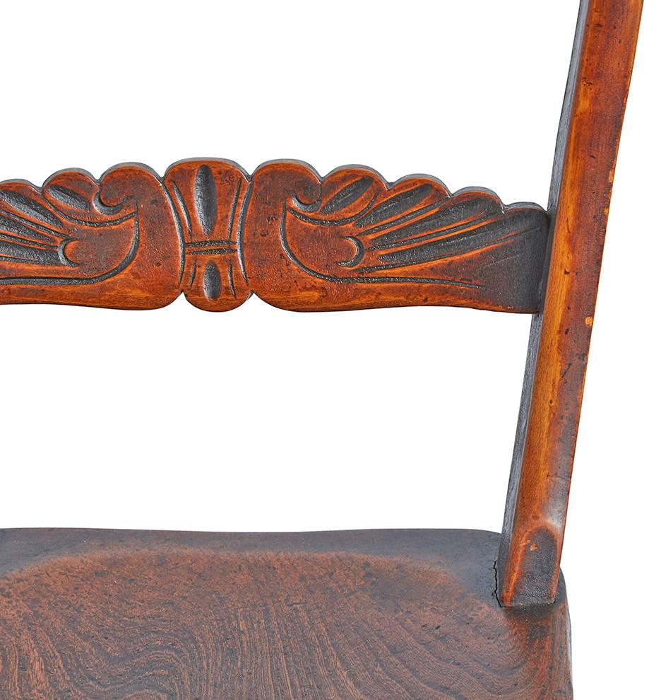 Set of Four Carved Dining Chairs with Turned Legs, circa 1880s In Good Condition In Portland, OR