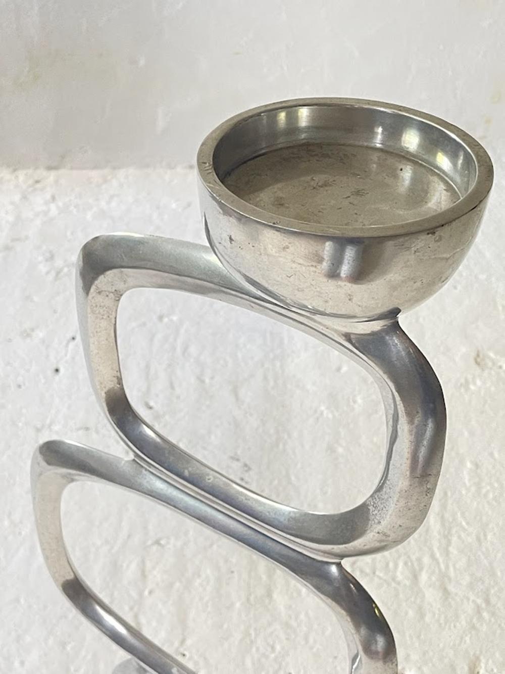 Aluminum Sculpture / Candlestick Attributed to: Matthew Hilton England, 1980 For Sale