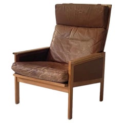 Leder Sessel von Illum Wikkelsø für Eilersen, 1960er Jahre Dänemark