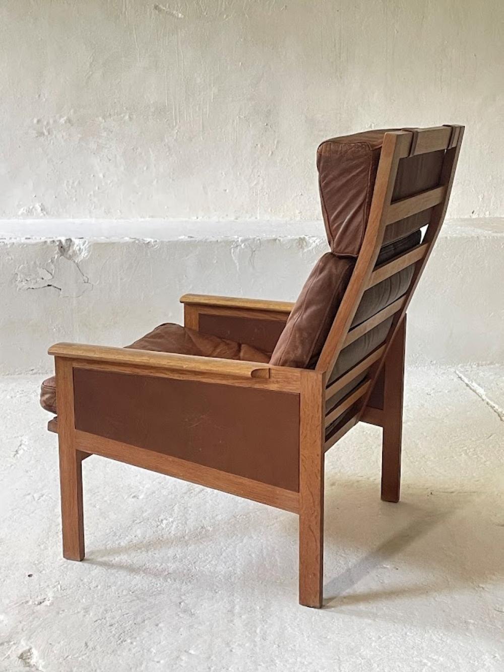 Danois Chaise longue en cuir par Illum Wikkelsø pour Eilersen, 1960s Danemark en vente