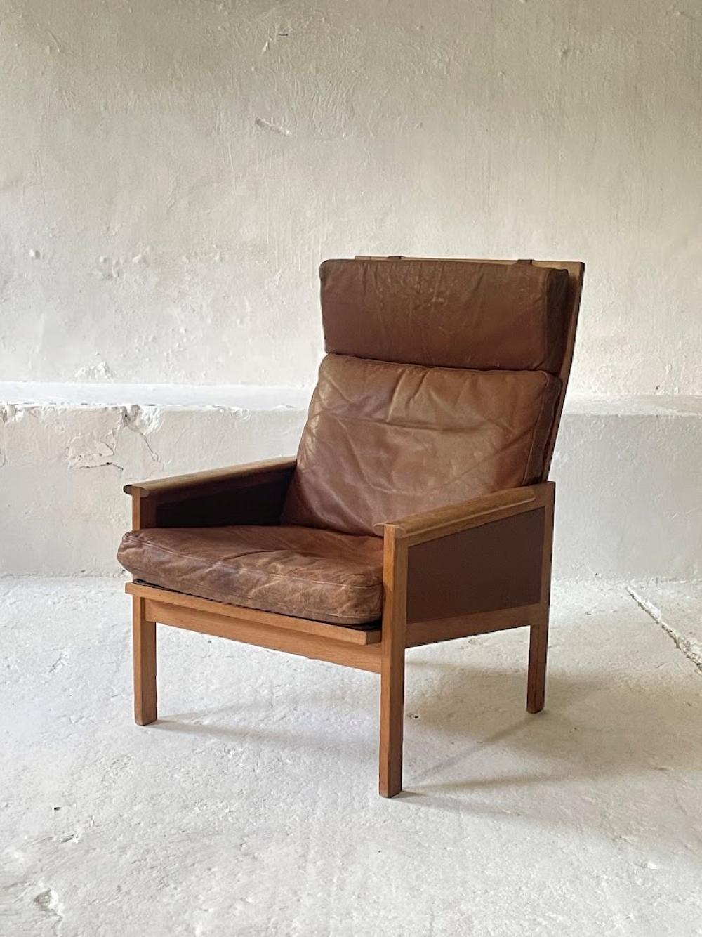 Milieu du XXe siècle Chaise longue en cuir par Illum Wikkelsø pour Eilersen, 1960s Danemark en vente