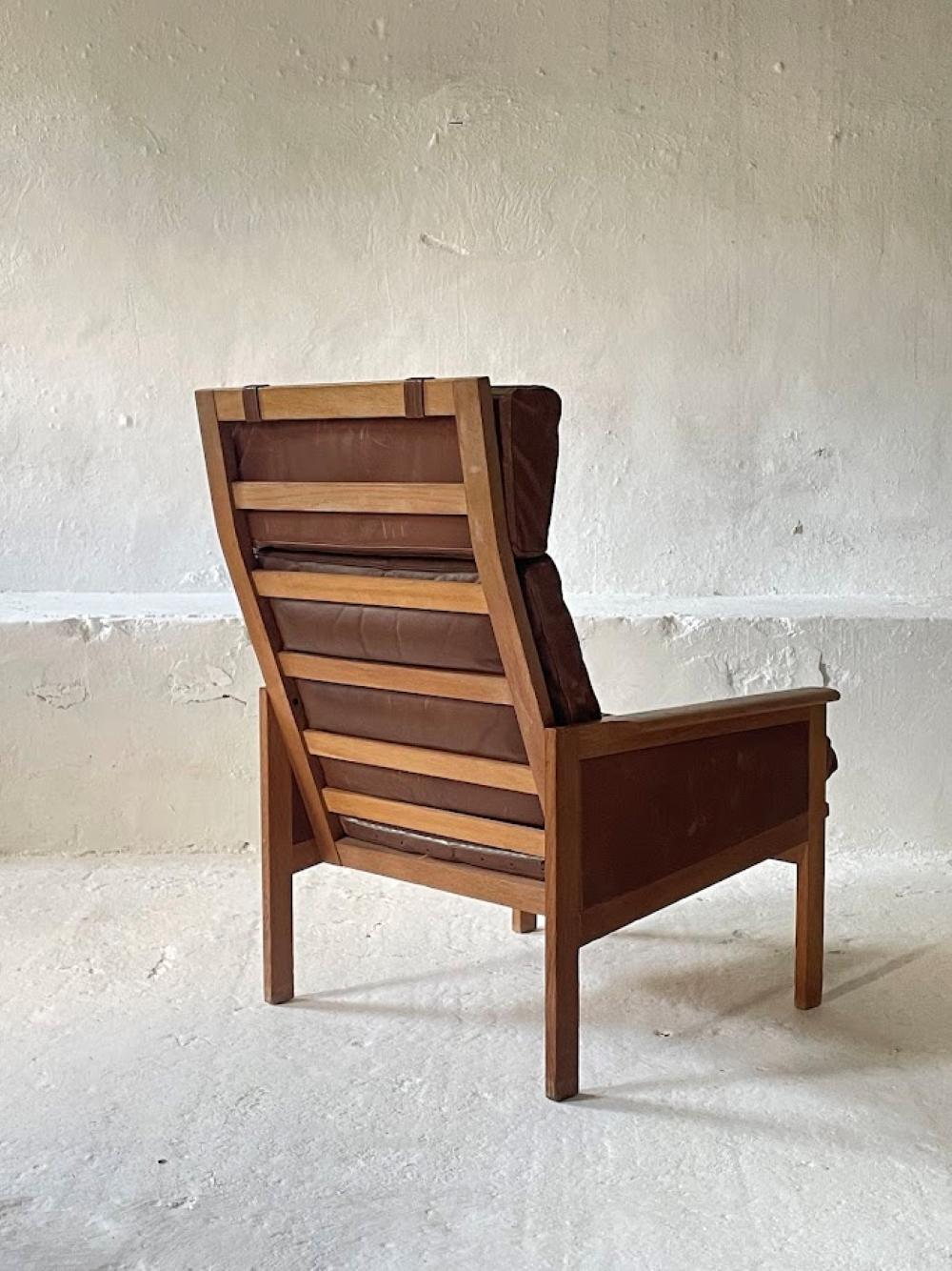 Chaise longue en cuir par Illum Wikkelsø pour Eilersen, 1960s Danemark en vente 4