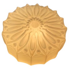 Mid-Century Pressed Milk Glass Wall/Ceiling Light Czechoslovakia 1960s - 1970s