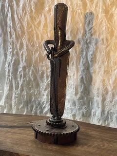 “The Knight” Found-Metal Sculpture by József Szabó, Trash Works Industrial