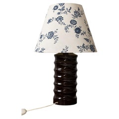 Sculptural Ribbed Ceramic Table Lamp Hungary 1970s