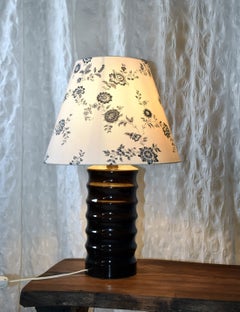 Sculptural Ribbed Ceramic Table Lamp Hungary 1970s
