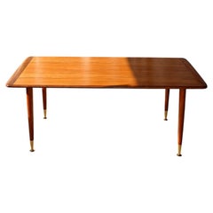 Mid-Century Modern Teak Coffee Table with Brass Feet, Sweden circa 1960