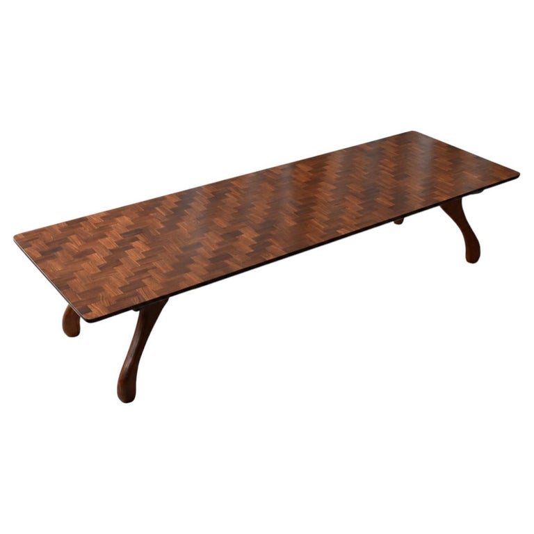 Don S. Shoemaker, Senal Don S. Shoemaker Cocobolo Parquet Coffee Table for Señal S.A., Mexico 1960s