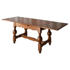 Scandinavian Oak Draw-Leaf Refectory-Style Coffee Table, circa 1960s