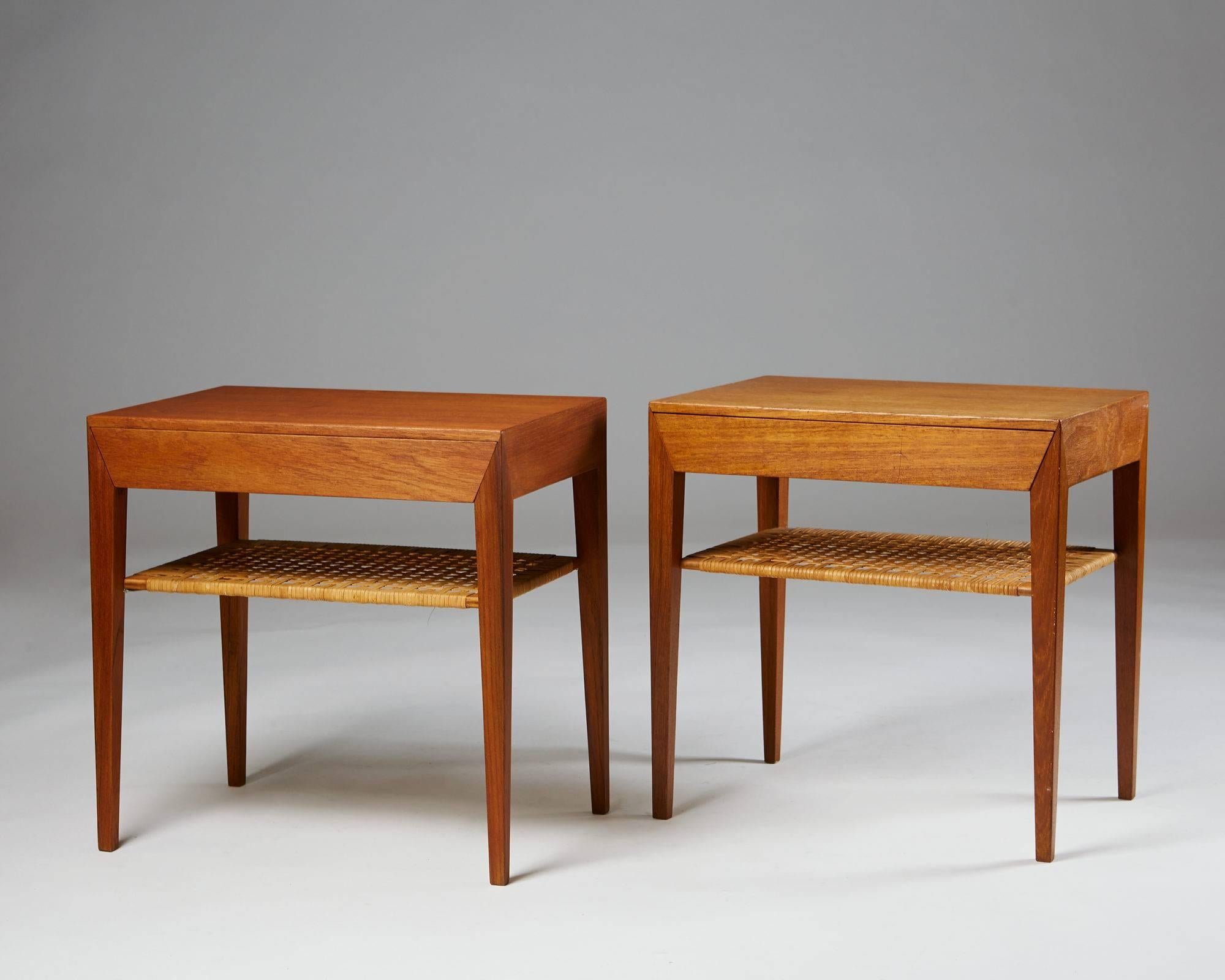 Danish Pair of Bedside/Lamp Tables Designed by Severin Hansen for Haslev