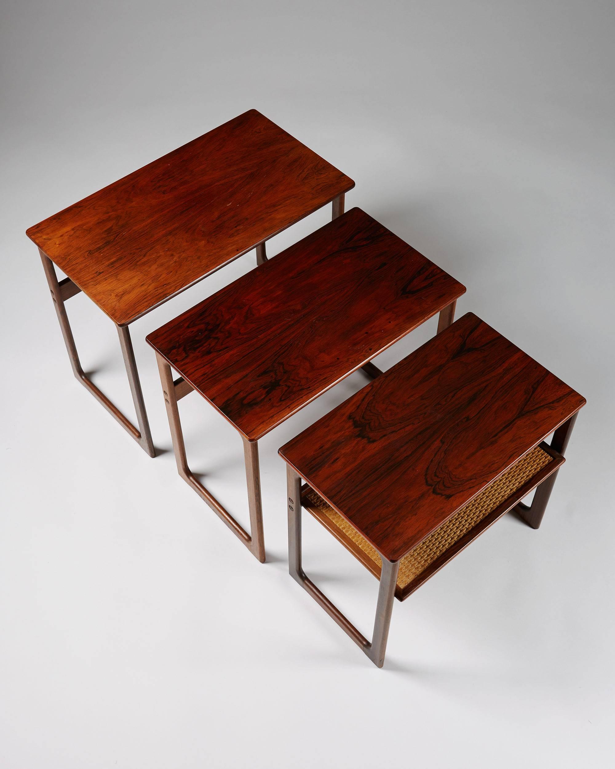 Mid-20th Century Nest of Tables Designed by Johannes Andersen for CFC Silkeborg, Denmark