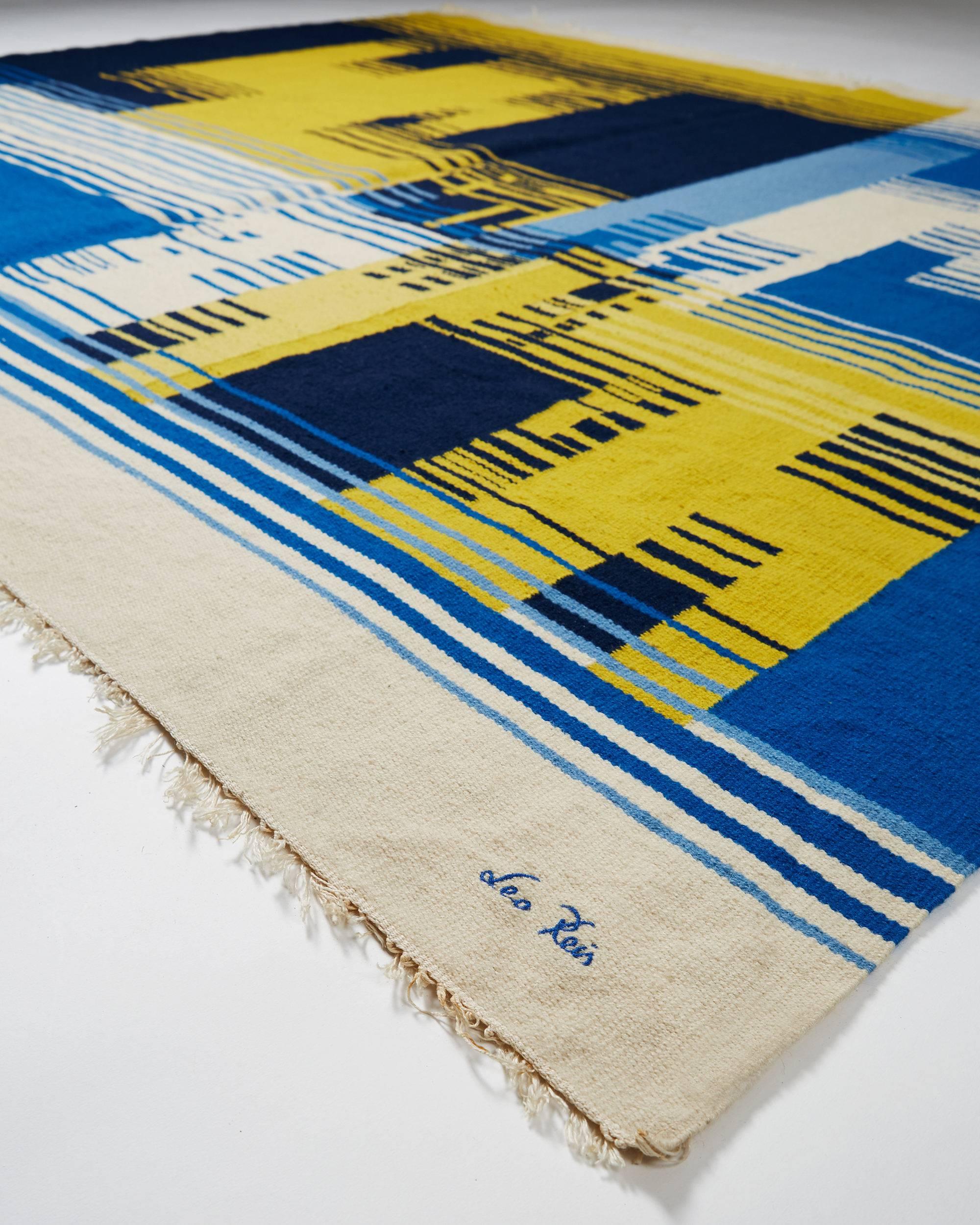 Hand-Woven Tapestry by Leo Reis, Sweden, 1980s