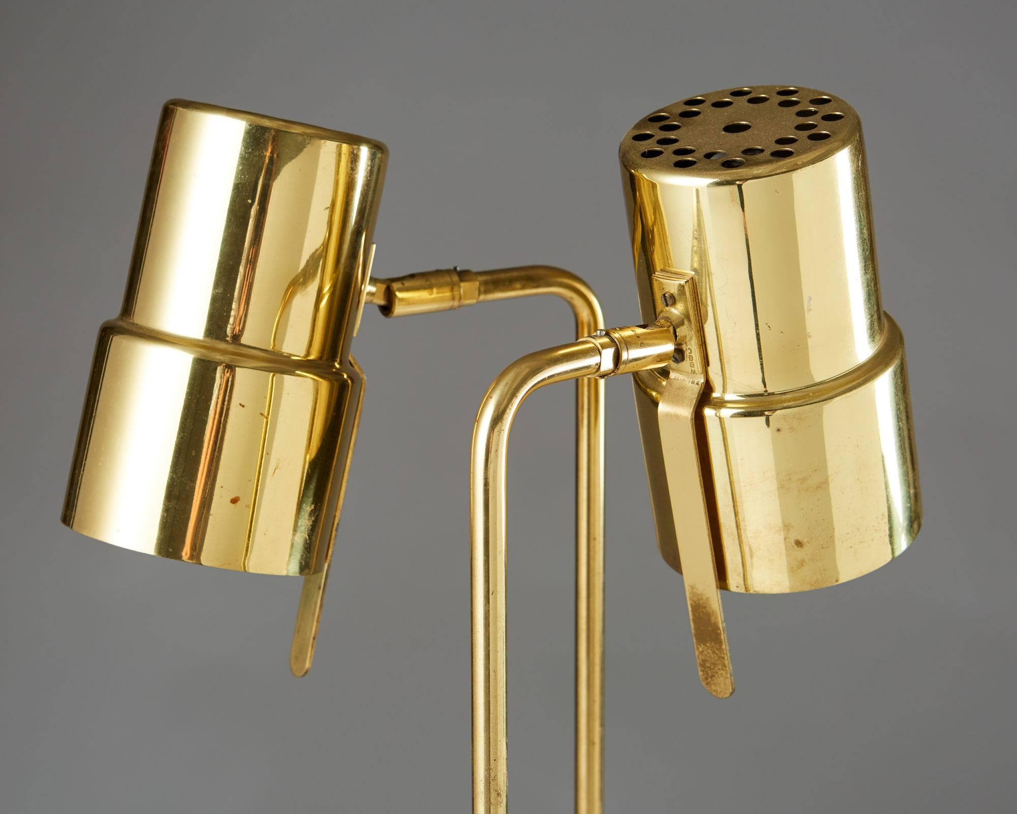 Polished Pair of Floor Lamps Designed by Hans-Agne Jakobsson, Sweden, 1960s