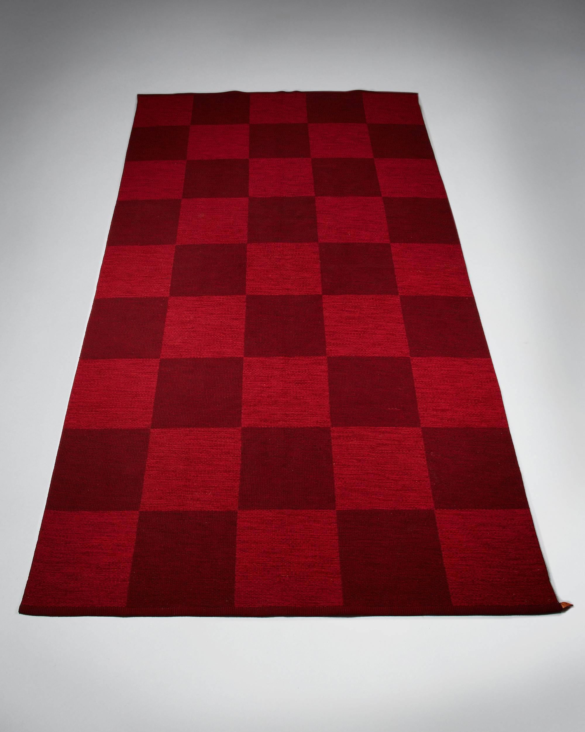 Reversable rug for Kasthall, Sweden, 1960s. Pure wool.

Measure: L 354 cm/ 11' 7 1/2''
W 192 cm/ 6' 3 1/2''.
 