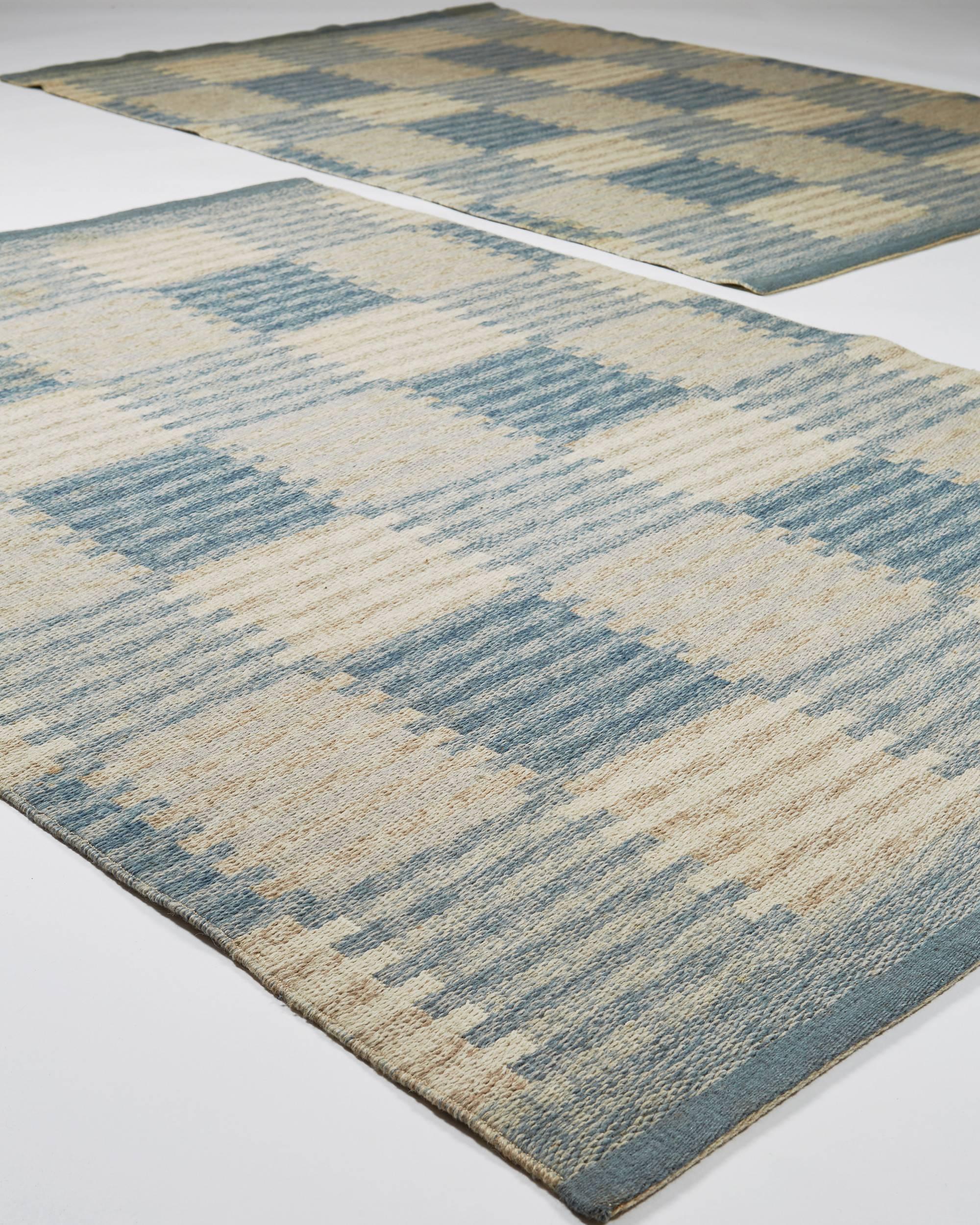 Swedish Pair of Rugs Capella Designed by Carl Malmsten, Sweden, 1950s