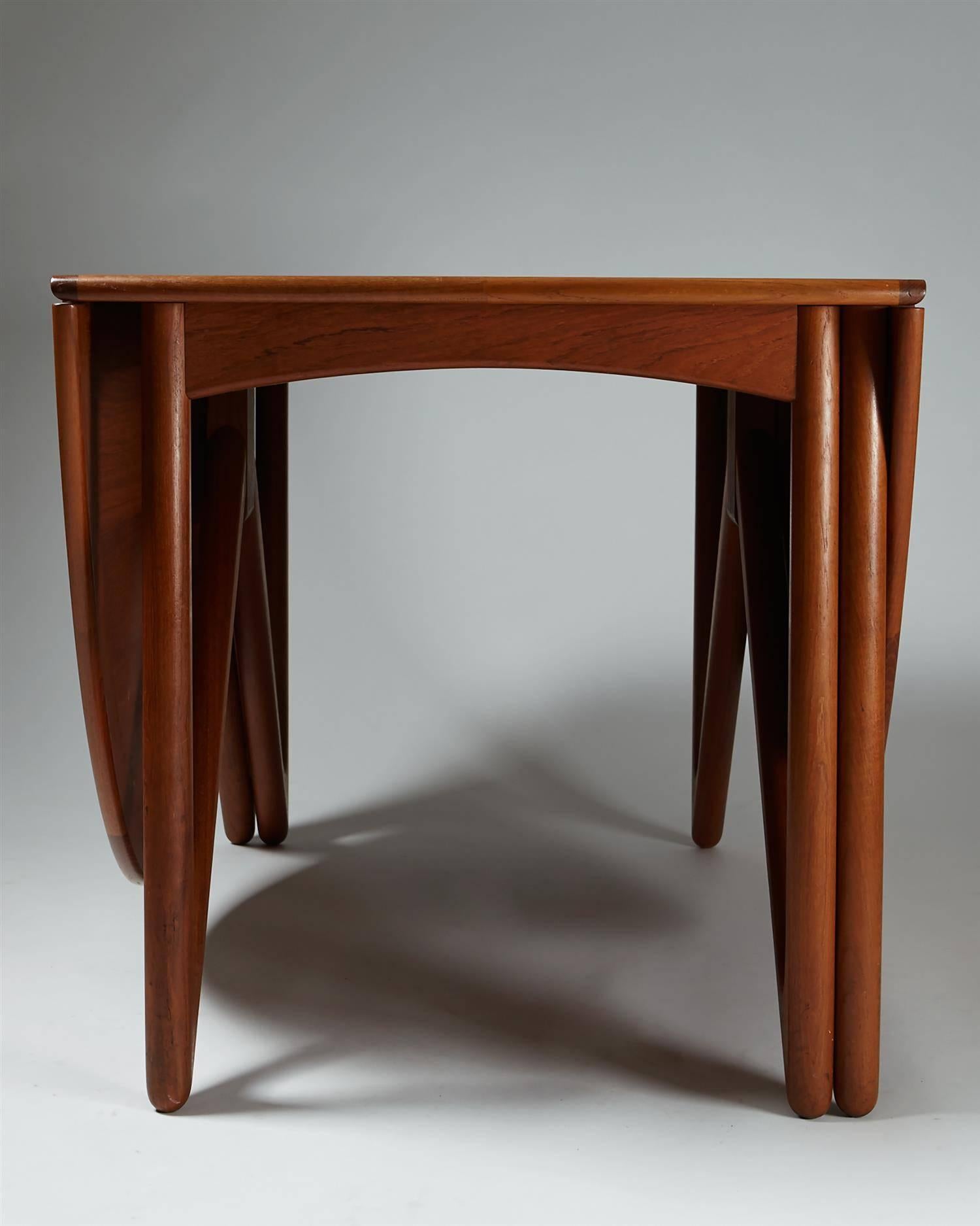 Danish Dining Table Designed by Kurt Östervig, Denmark, 1950s Teak