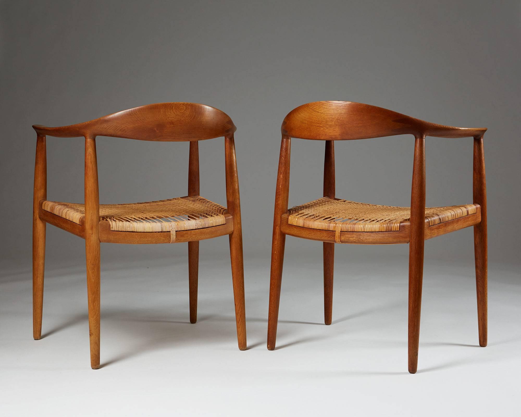 Danish Pair of Armchairs “The Chair” Designed by Hans J. Wegner, Denmark, 1949