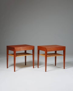 Pair of Bedside Tables Designed by Severin Hansen for Haslev, Denmark, 1950s