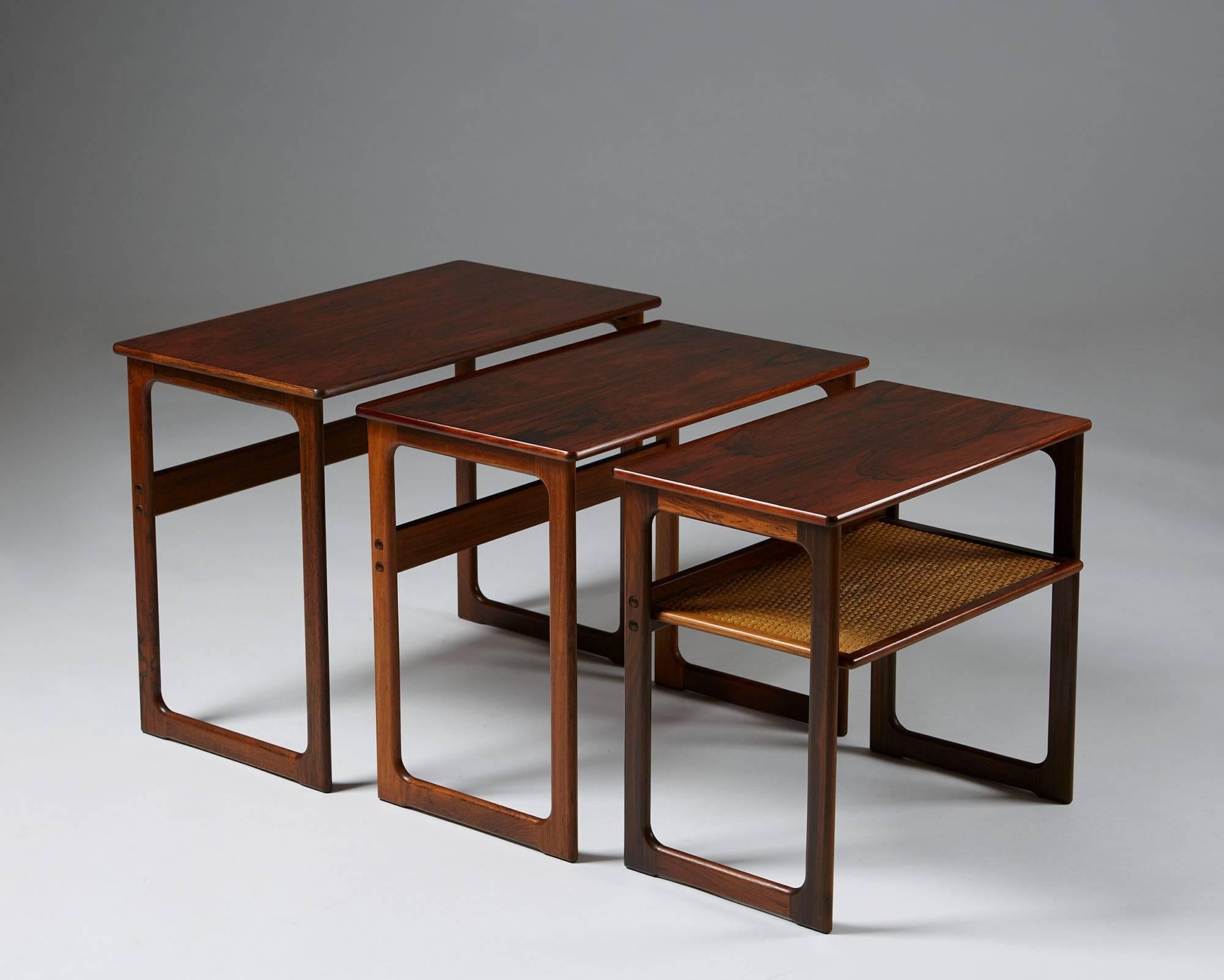 Nest of Tables Designed by Johannes Andersen for CFC Silkeborg, Denmark, 1960s In Excellent Condition In Stockholm, SE