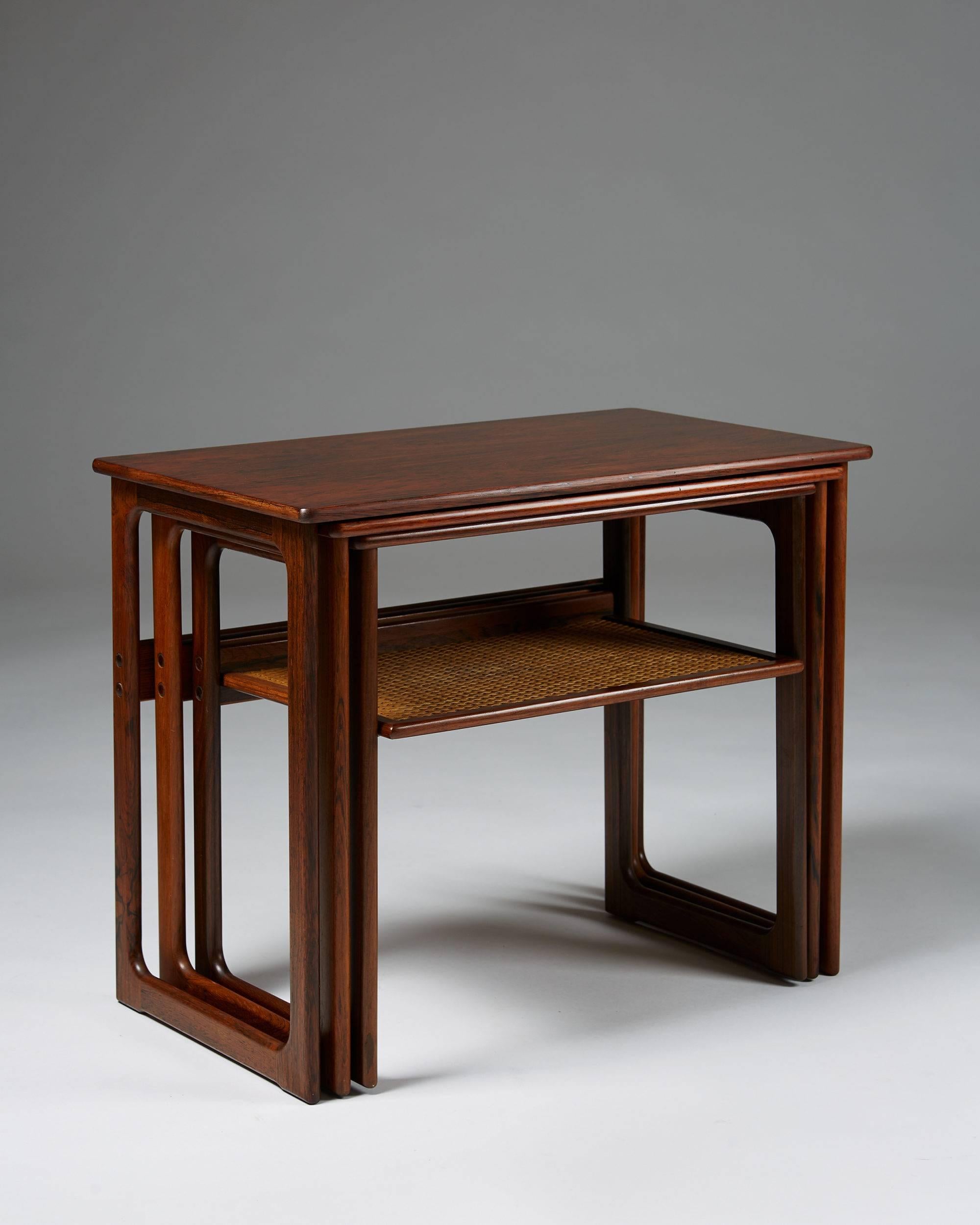 Scandinavian Modern Nest of Tables Designed by Johannes Andersen for CFC Silkeborg, Denmark, 1960s