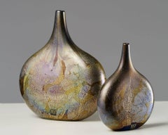 Pair of Vases Designed by Michael Harris for Isle of Wight Glass, UK, 1990s
