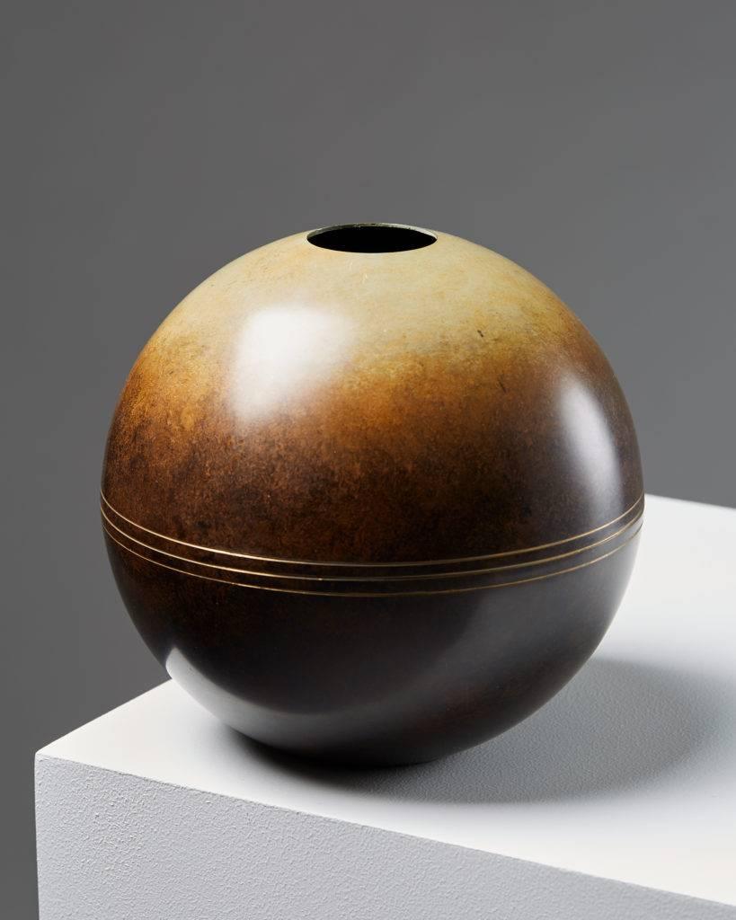 Modern Vase Designed by Wiwen Nilsson for Ystad Metall, Sweden, 1930s