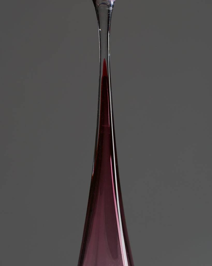 Scandinave moderne Vase Tulip, conçu par Nils Landberg pour Orrefors, Suède, années 1950 en vente