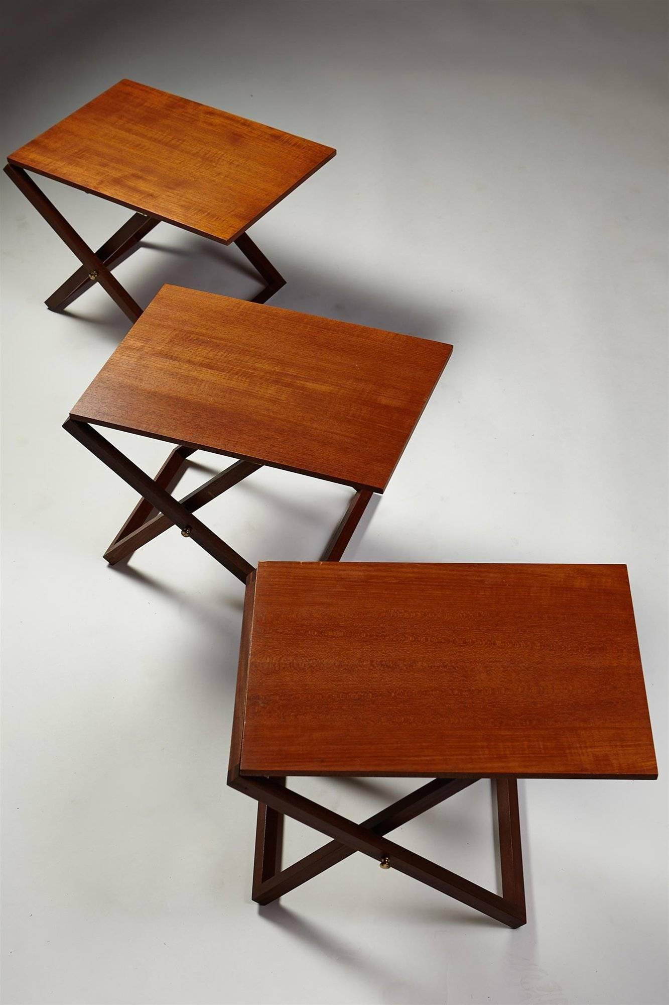 Nest of Tables in the Style of Illum Wikkelsö, Denmark, 1950s In Excellent Condition In Stockholm, SE