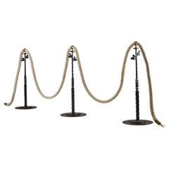Stanchions with Rope, Anonymous, Sweden, 1900s, Brass, Gate, Room Seperator