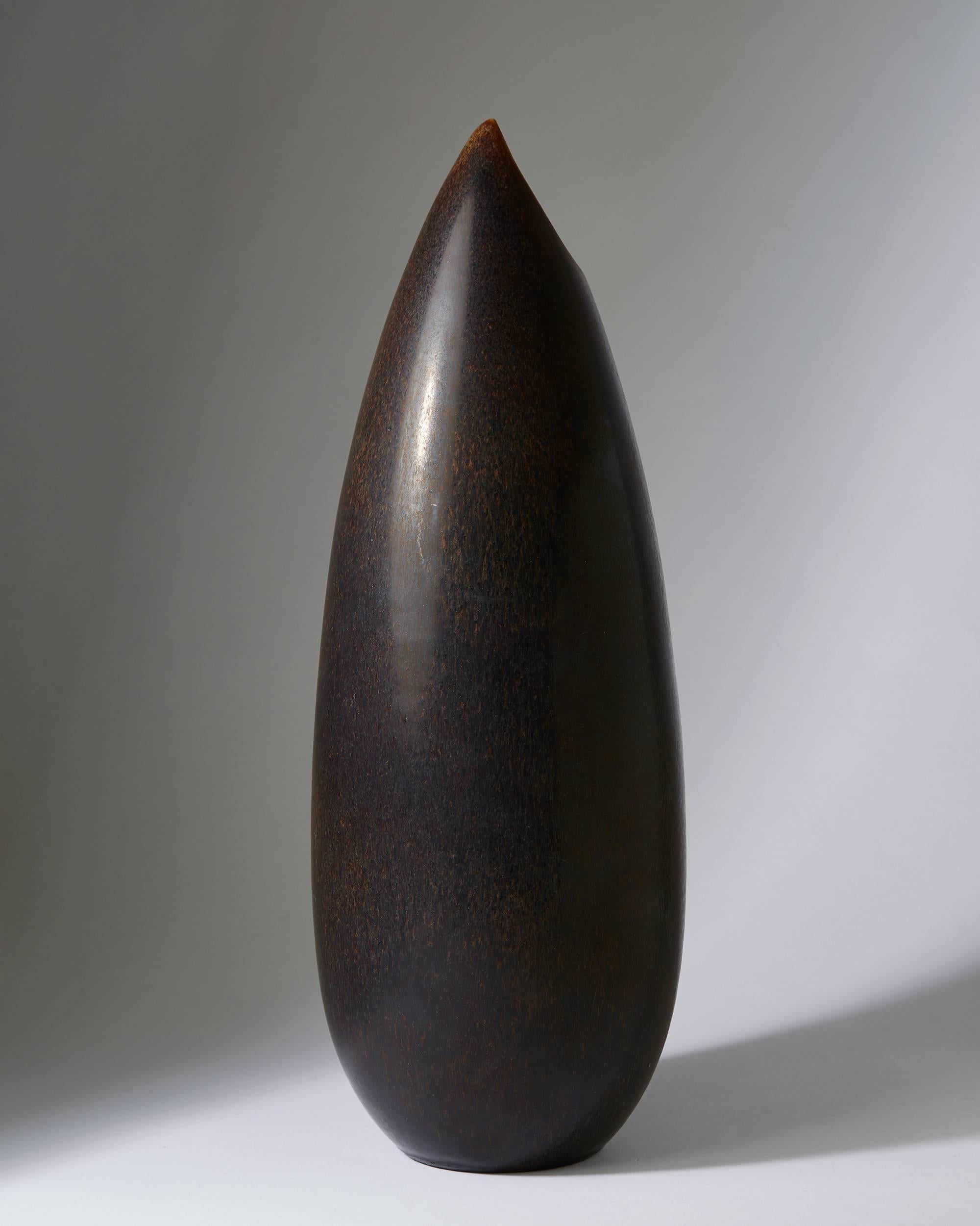 Scandinavian Modern Vase Gnurgla Designed by Stig Lindberg for Gustavsberg, Sweden, 1954