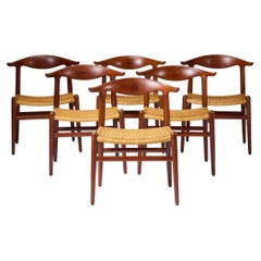 Set of six 'Cow Horn' chairs 'Model JH-505' designed by Hans Wegner