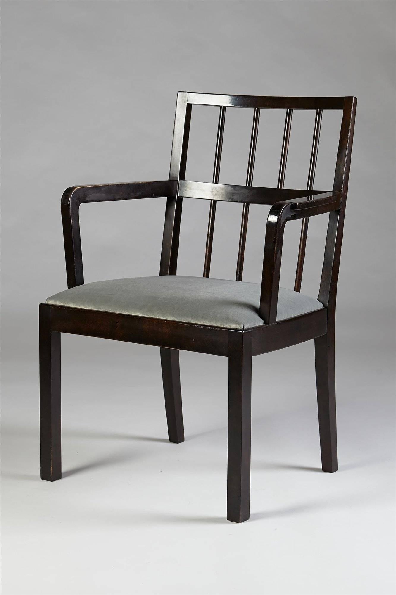 Scandinavian Modern Set of Four Chairs, Designed by Axel Einar Hjorth for NK, Sweden, 1930s