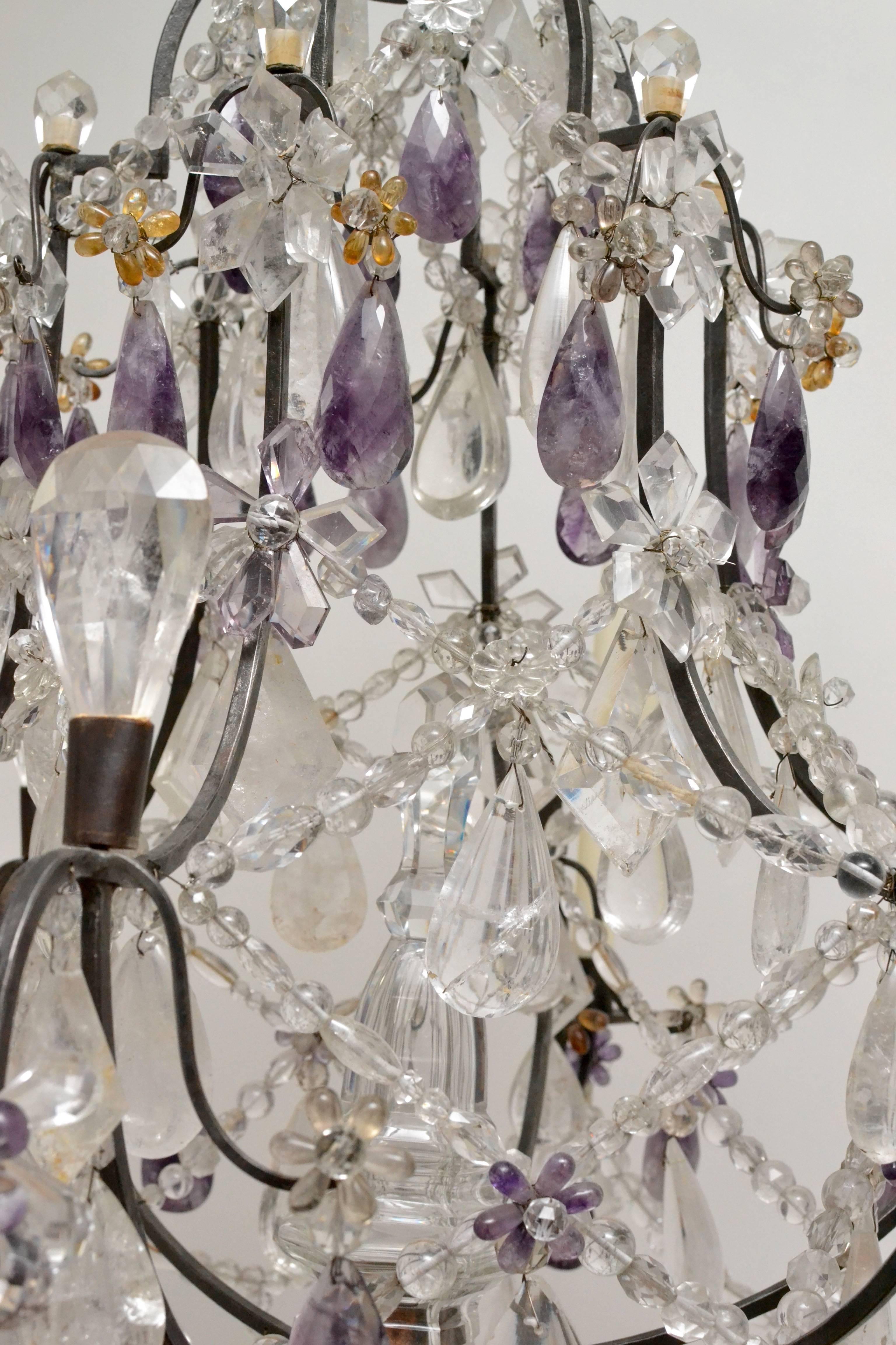 Rock Crystal Chandelier, 19th Century In Good Condition In Stockholm, SE