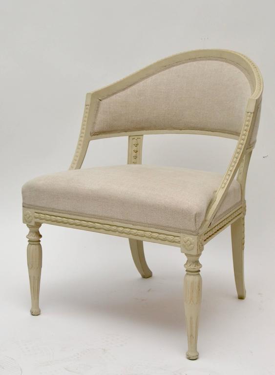 A pair of late Gustavian Swedish armchairs attributed to Ephraim Stahl, (working 1794-1820), circa 1800. One of the most wanted chair maker of his time. Had many Royal commissions.
