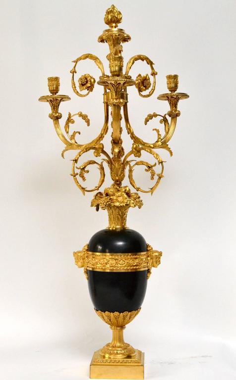 A pair of important gilt and patinated Louis XVI candelabra attributed to Francois Remond (1747-1812).
Provenance:
The Duke (1894-1972) and Duchess (1896-1986) of Windsor.

Litterature:
Hans Ottomeyer / Peter Pröschel Vergoldene Bronzen Vol.