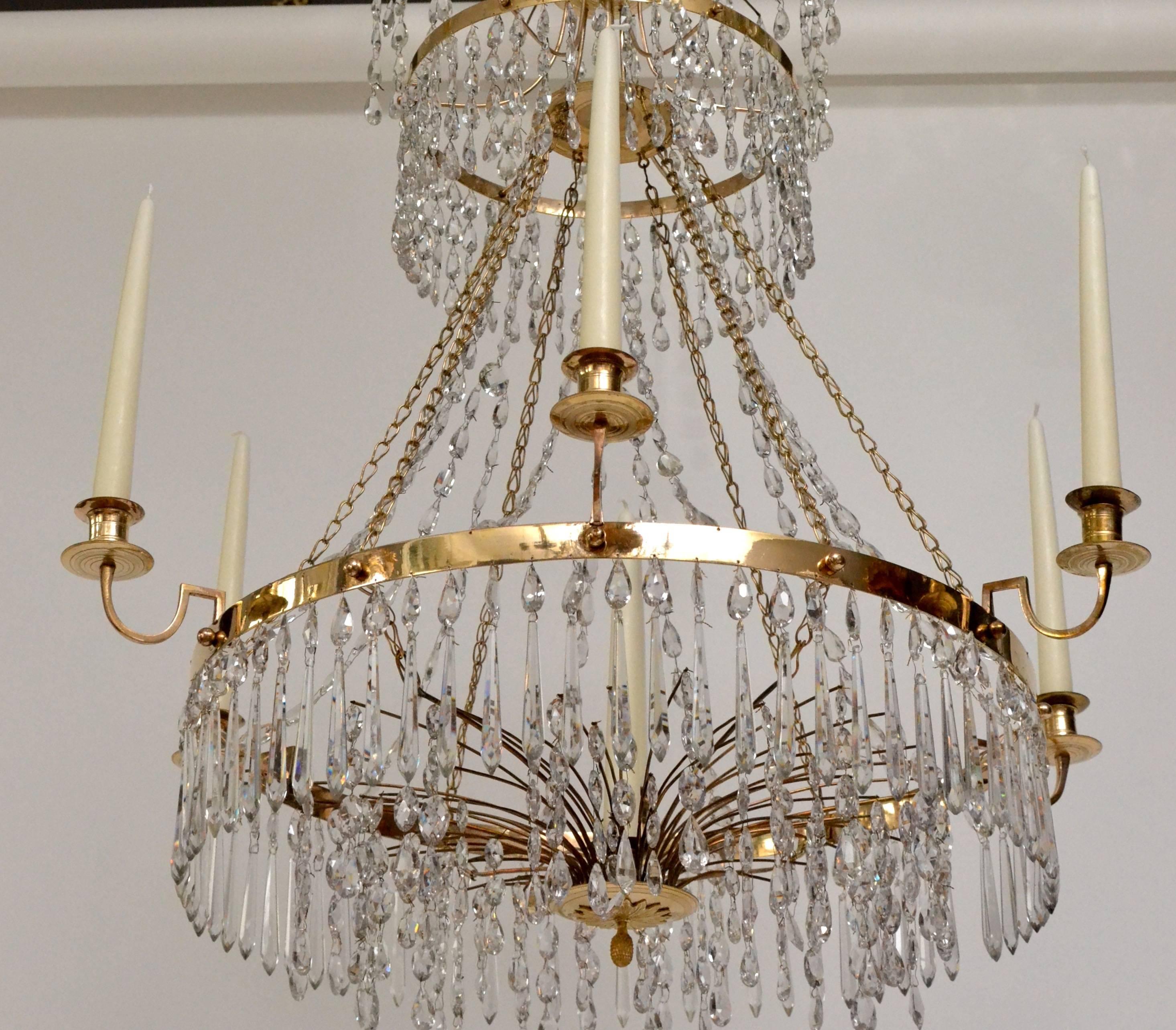 A Swedish Gustavian chandelier from circa 1800.