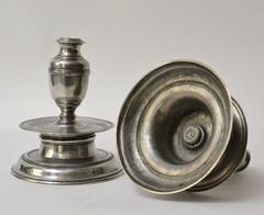 Pair of Baroque Pewter Candlesticks