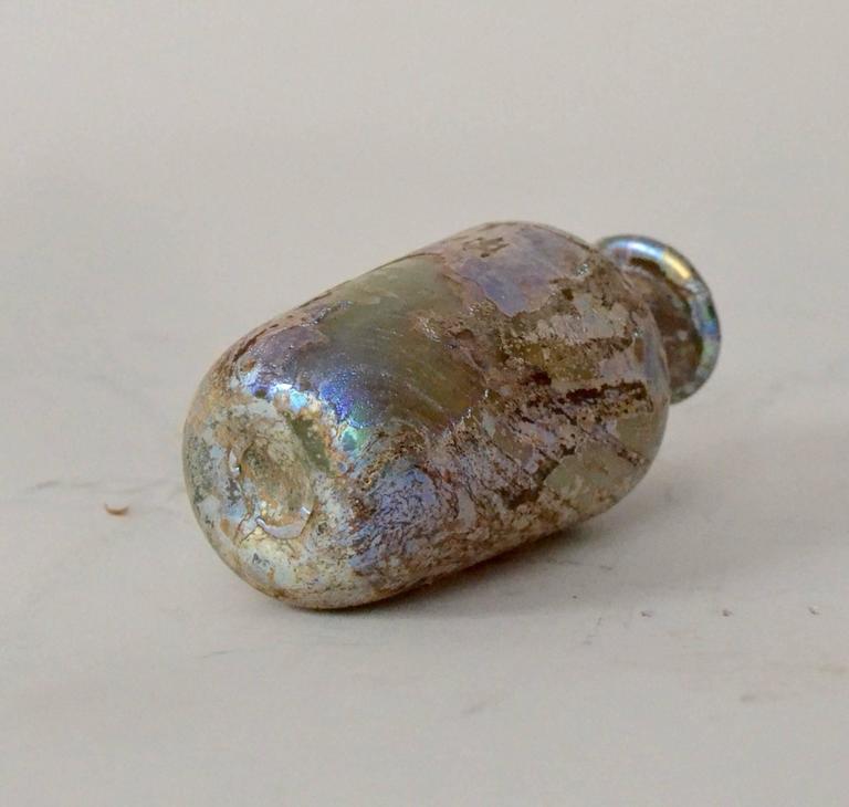 European Roman Iridescent Glass Flask, 1st-3rd Century AD