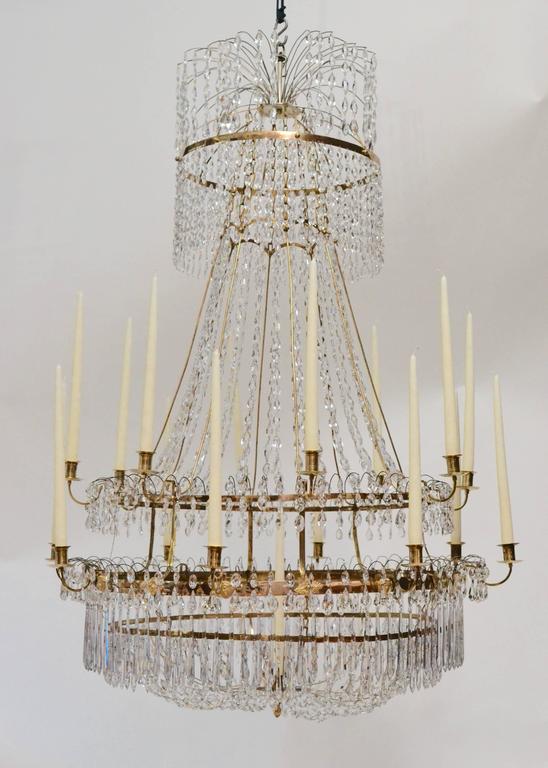 A large Swedish Gustavian chandelier made in Stockholm, circa 1800.