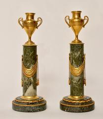 Pair of Gustavian Marble and Gilt Bronze Cassolettes, 19th Century