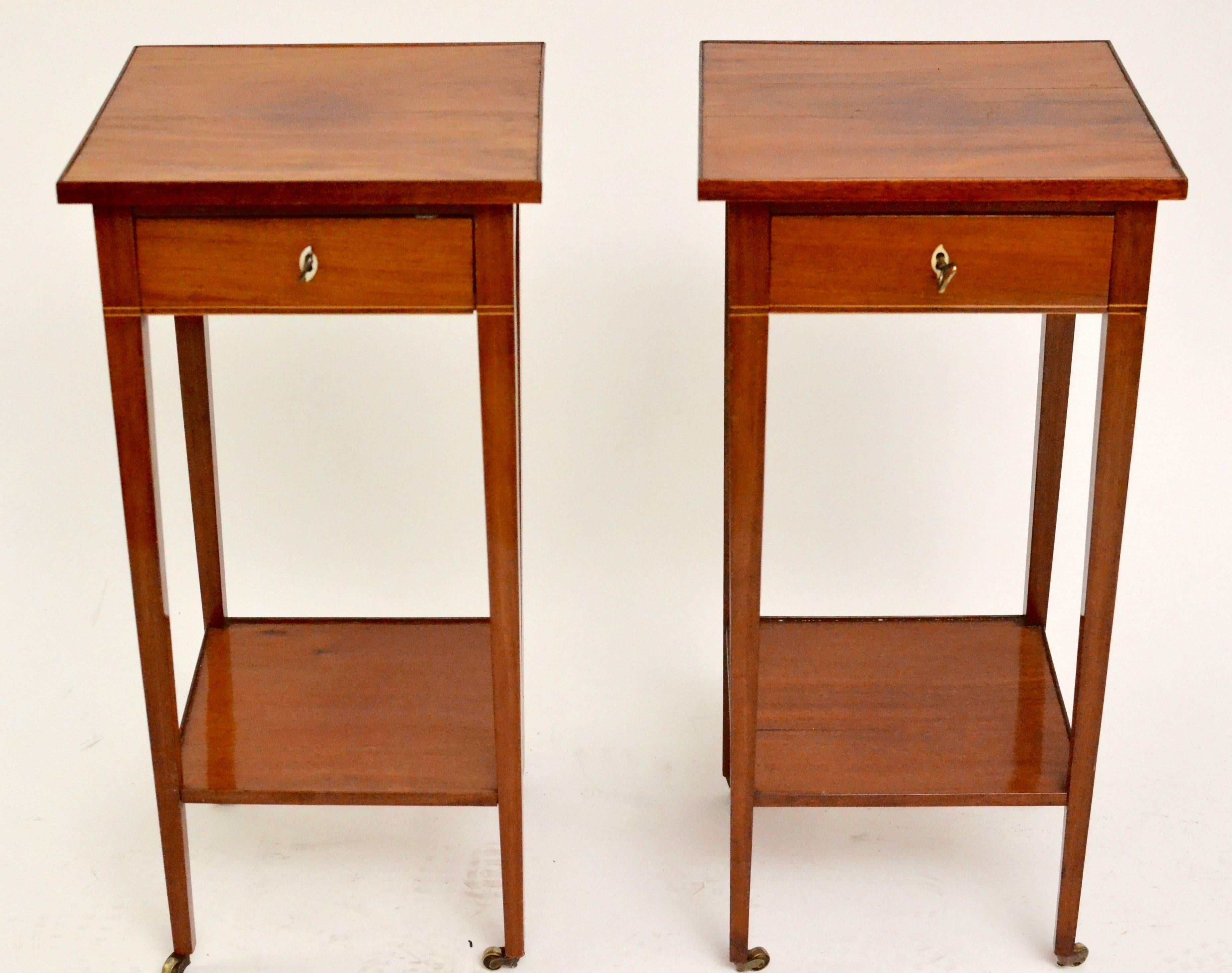 Gustavian Pair of Swedish 18th Century Bedside Tables