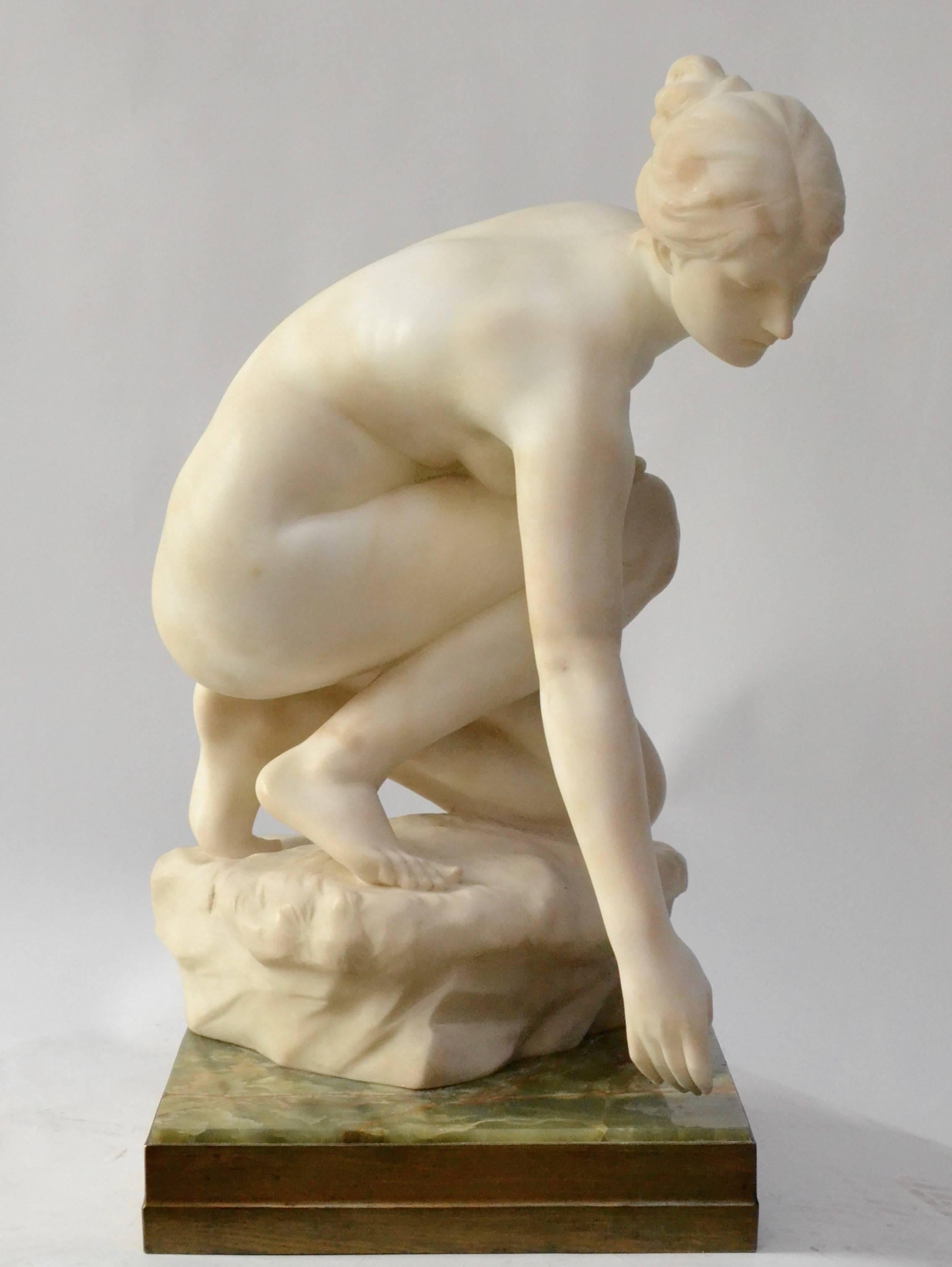 Weiße Marmorskulptur einer Frau Signiert Emil Cauer (Deutsch)