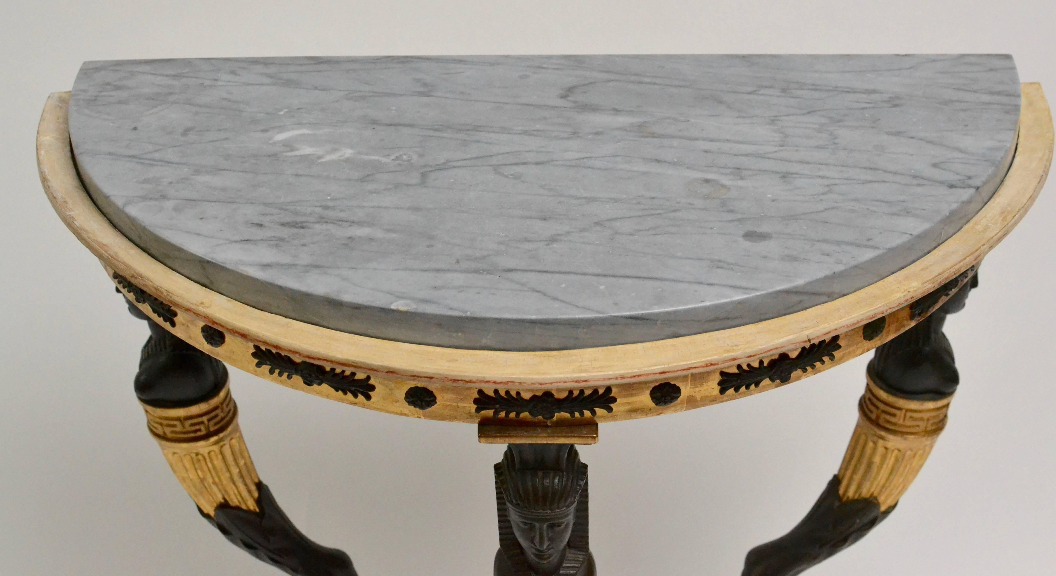 Late Gustavian Giltwood Console Table with a Blue Turquin Marble Top, circa 1805 In Good Condition In Stockholm, SE