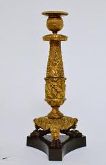 Pair of Gilt-Bronze Empire Candlesticks