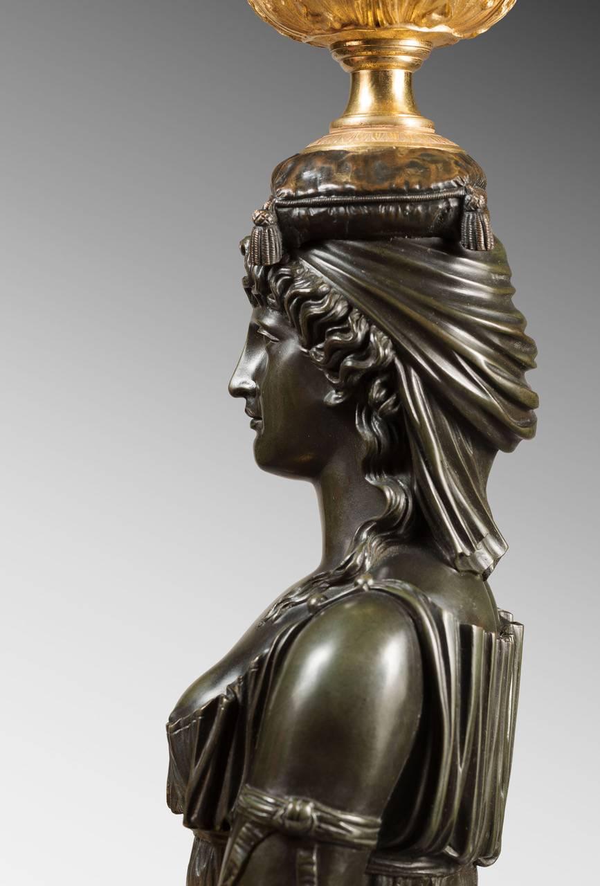 Pair of Impressive Empire Gilt-Bronze Candelabra Signed THOMIRE A PARIS 2