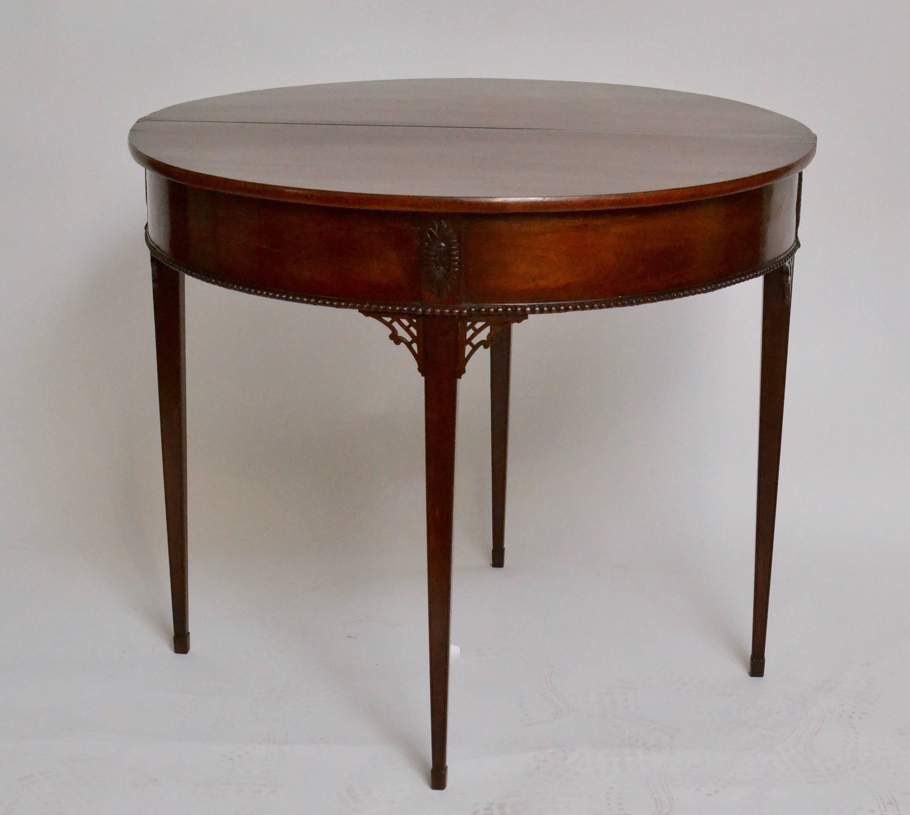 Swedish Pair of Gustavian Mahogany Games Tables Attributed to Carl Diedrik Fick